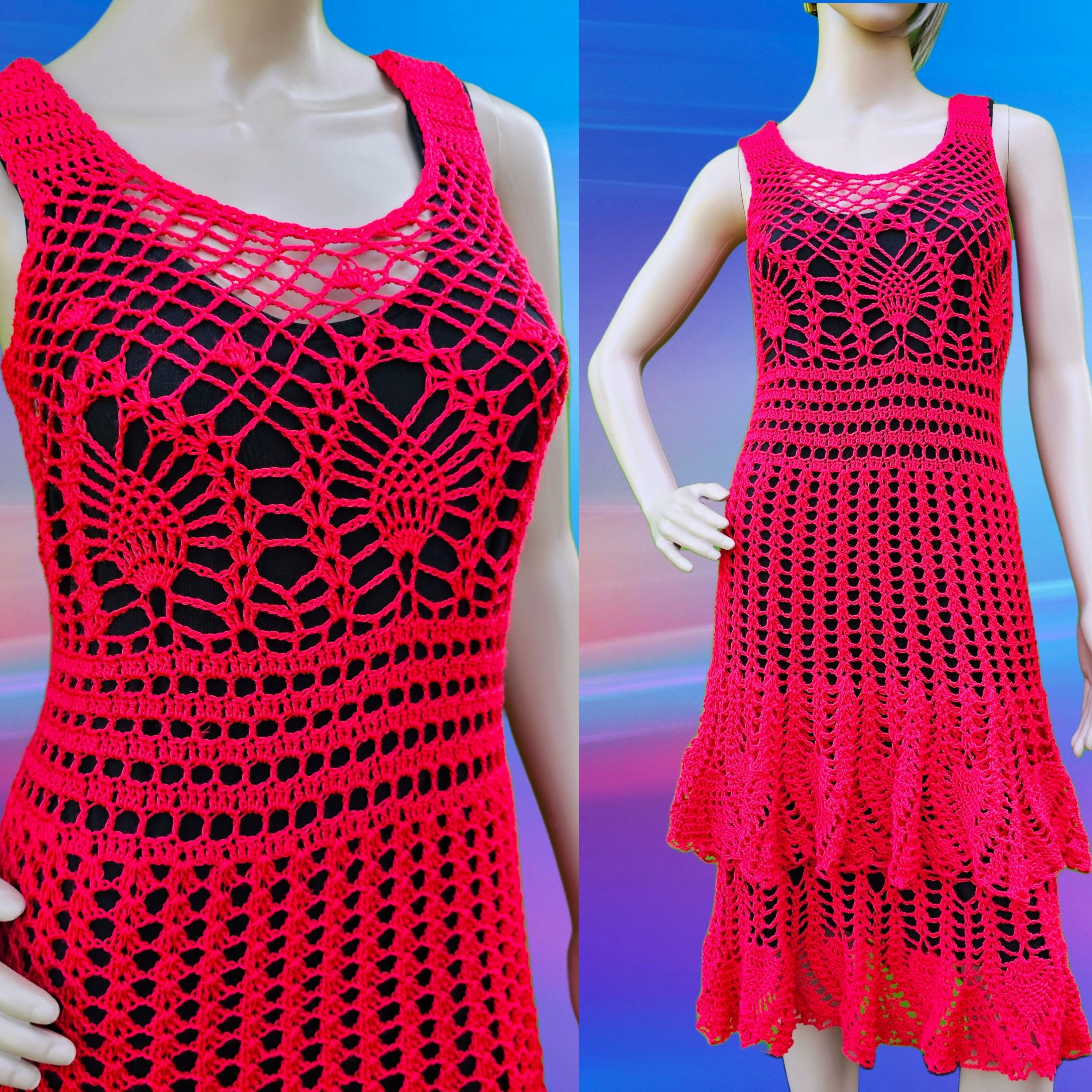 green emerald velvet dress Crochet pattern Scarlett Dress – Beyond Crochet Atelier main image 1